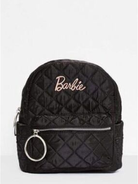 Missguided x Barbie Quilted Mini Backpack - Black
